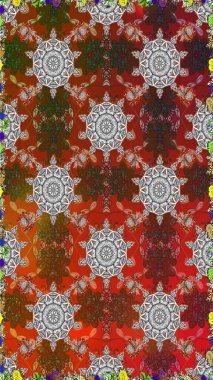 Düz Çiçek Elementleri Tasarımı. Çiçekli, kusursuz bir arkaplan. Renkli Bahar Temalı Kusursuz Arkaplan. Çocuk stili.