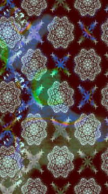 Kahverengi renkli etnik çiçeklerin olduğu zarif bir eskiz modeli. Raster Çiçek İllüstrasyonu güzel tekstil..