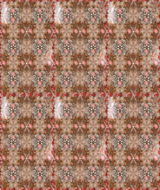 Vadinin çiçekleri kahverengi ve bej renklerde. Raster dikişsiz çiçek deseni.