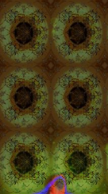 Yumuşak, yeşil renkli bahar çiçekleri. Çiçek ve yapraklı karalama şeklinde Raster çiçek deseni. Raster illüstrasyonu.