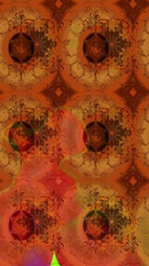 Çiçekli eskiz çizimi. Renkli Yaz Temalı eskiz kalıbı. Kahverengi renkli çiçekler. Düz Çiçek Elementleri Tasarımı.