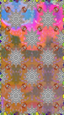 Çiçeklerle kusursuz desen. El çizimi. Gri renkli çiçekler. Suluboya çizimi.