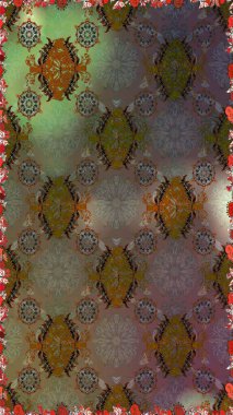 Çiçekli, suluboya desenli kusursuz çiçek deseni. Süslü kumaş deseni. Raster deseni.