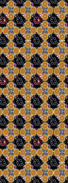 Siyah renkli çiçekler. Renkli Bahar Teması eskiz kalıbı. Çiçekli çizim şekli. Düz Çiçek Elementleri Tasarımı.