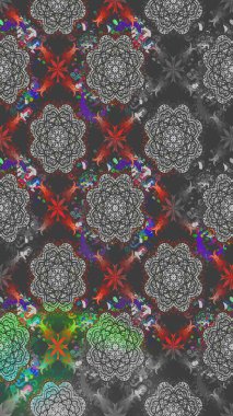 Üzerinde gelincikler ve vadi zambakları olan renkli çiçek desenli nakış deseni. Tekstil tasarımı için gri renkli geleneksel halk çiçekleri buketi.