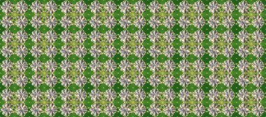 Barok tarzında altın çiçekli süs. Damask kusursuz yinelenen arkaplan. Doku arka planında altın duvar kâğıdı. Yeşil, gri ve bej renklerde altın element.