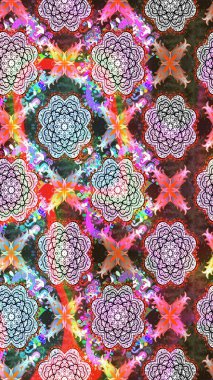 Raster illüstrasyonundaki çiçek desenli çizim. Tarafsız renklerde çiçekler.