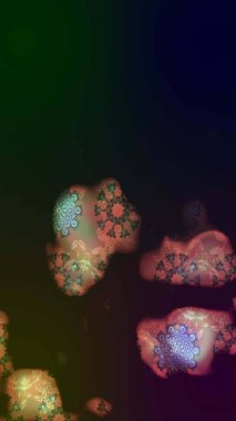 Raster - stok. Yapraklı çiçekler ve kahverengi renkli papatya çiçekleri. Taslak arkaplan deseni.