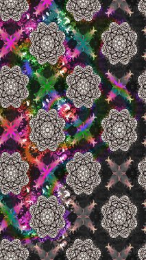 Gri renkli etnik çiçekli zarif eskiz deseni. Raster Çiçek İllüstrasyonu güzel tekstil..