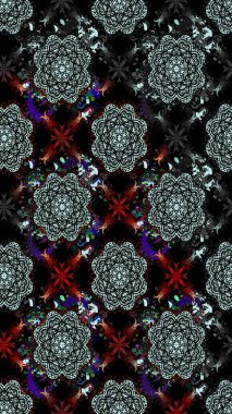 Şirin çiçekler. Çizgi çizimi kalıbı. Raster Moda kumaş deseni.