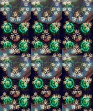 Çiçek tasarımı için inanılmaz bir kolaj cenneti tarzı. Parlak çiçekli kolaj çiçeği mavisi. Çiçekli zambaklar eskiz arka planı.