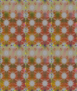 Çiçekli karalama şeklinde Raster çiçek deseni. Kahverengi ve gri renkli çiçekler. Yumuşak, yaz çiçekli arka plan.