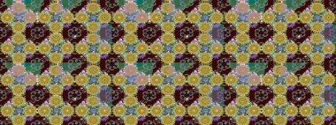 Düz Çiçek Elementleri Tasarımı. Raster illüstrasyonundaki çiçek desenli çizim. Renkli Yaz Temalı eskiz kalıbı. Kahverengi renkte çiçekler.