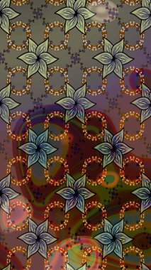 Parlak renkli çiçekleri ve kahverengi renkli yaprakları olan harika bir çiçek deseni. Halk tarzı. Moda baskıları için zarif bir şablon. Modern çiçek arkaplanı.