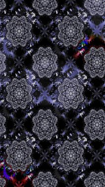 Çiçek ve yapraklı çiçek deseni. Küçük çiçekli şirin bir desen. Raster illüstrasyonu.