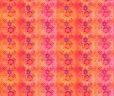 Raster illüstrasyonundaki çiçek desenli çizim. Renkli Bahar Teması eskiz kalıbı. Düz Çiçek Elementleri Tasarımı. Süslü kumaş deseni.