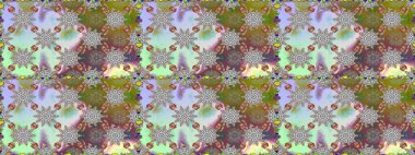 Yaz tema Dikişsiz desen arka plan rengi. Trendy sorunsuz çiçek deseni içinde Raster resim. Güzel kumaş deseni. Düz çiçek öğeleri tasarım.