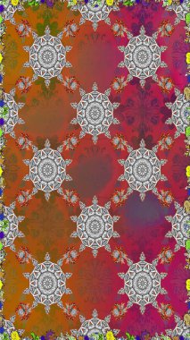 Raster illüstrasyonu. Küçük çiçekli şirin bir desen. Çiçek ve yapraklı çiçek deseni.