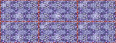 Suluboya kusursuz desen. Çiçek izi. Çiçekler mor ve nötr renkler suluboya stilinde.