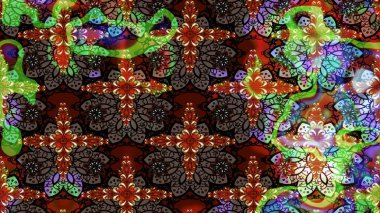 Çiçekli bahar çiçekleri. Robot resim. Küçük çiçekte güzel bir desen. Motley illüstrasyonu. Moda baskıları için zarif bir şablon. Küçük renkli çiçekler..