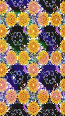 Kızılderili desenli desenli desenli şal deseni. Etnik Mandala süsü. Raster Henna dövme stili. Tekstil, tebrik kartı, boyama kitabı, telefon kılıfı baskısı için kullanılabilir.