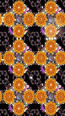 Küçük bir çiçekte eskiz deseni. Hoş bir çiçek geçmişi var. Güzel kumaş deseni. Raster illüstrasyonu.