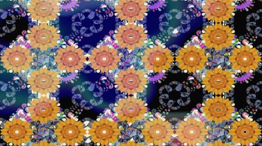 Yumuşak, mavi renkte bahar çiçekleri. Raster illüstrasyonu. Çiçekli yumuşak bir eskiz şekli. Raster çiçekleri klasik tarzda resmedilir..