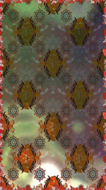 Çiçeksiz desenli arka plan, darbeler, sıçramalar, yaz çiçekleri. Kahverengi ve gri renkli çiçekler. Raster illüstrasyonu.