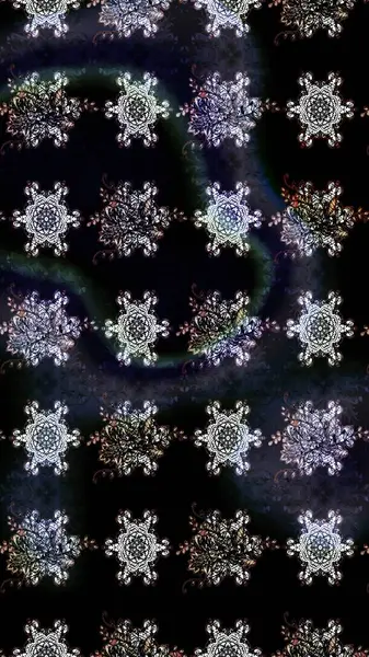 Çiçek süslemeli çizim deseni. Siyah renkli çiçekler. Raster illüstrasyonu.