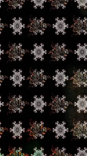 Siyah renkli etnik çiçeklerle süslenmiş zarif bir eskiz şekli. Raster Çiçek İllüstrasyon Şirin Tekstil.