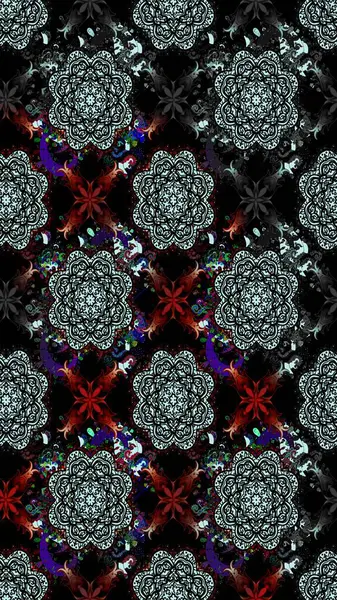 Şirin çiçekler. Çizgi çizimi kalıbı. Raster Moda kumaş deseni.