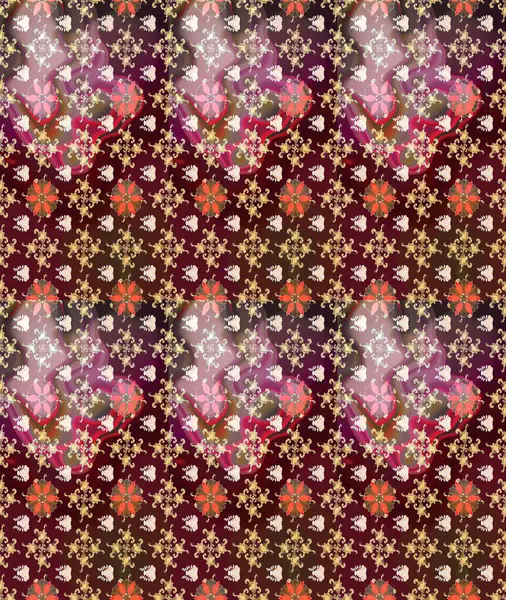 Arkaplan dokusu, duvar kağıdı, kahverengi renkli çiçek teması. Soyut etnik raster çizim kalıbı. Kabile sanatı boho baskısı, klasik çiçek arkaplanı.