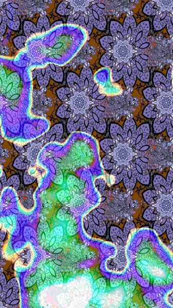 El çizimi. Güzel kumaş deseni. Raster illüstrasyonu. Çiçekler, dallar, otlar ve çiçekler.