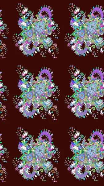 Raster illüstrasyonu. Organik motif arka planı. Ultraviyole kumaş deseni. Çizim deseni.