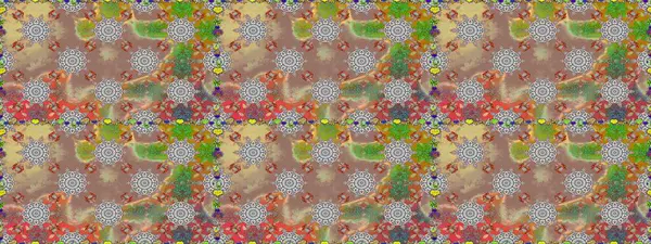 El çizimi çiçek unsurları olan soyut, dikişsiz raster deseni. 1950-1960 motifleri. Retro tekstil tasarım koleksiyonu. Bej ve gri üzerine bej ve gri. Çiçekli ipek eşarp..