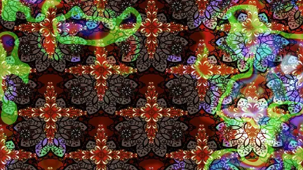 Çiçekli bahar çiçekleri. Robot resim. Küçük çiçekte güzel bir desen. Motley illüstrasyonu. Moda baskıları için zarif bir şablon. Küçük renkli çiçekler..