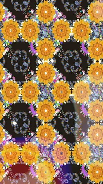 Çiçekli karalama şeklinde Raster çiçek deseni. Yumuşak, bahar çiçekli arka plan. Sarı renkte çiçekler.