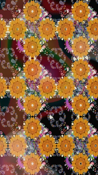 Gömlek, arka plan modelini çiz. Tropik çiçekler. Kahverengi renkte çiçekler.