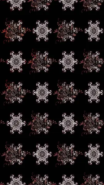 Küçük çiçekli yay deseni çiz. Raster illüstrasyonu. Suluboya tarzında siyah renkler üzerine.