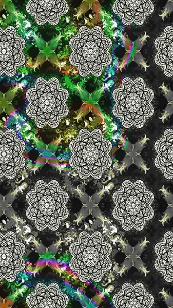 Taslak dekoratif arka plan, çiçek mandala. Çiçek. Raster illüstrasyonu. Gri renklerde.