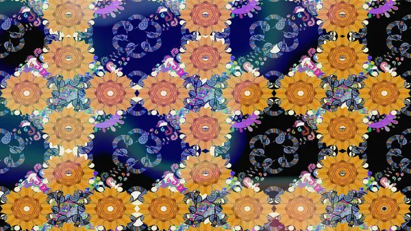 Yumuşak, mavi renkte bahar çiçekleri. Raster illüstrasyonu. Çiçekli yumuşak bir eskiz şekli. Raster çiçekleri klasik tarzda resmedilir..