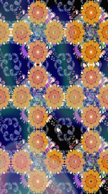 Kızılderili desenli desenli desenli şal deseni. Etnik Mandala süsü. Raster Henna dövme stili. Tekstil, tebrik kartı, boyama kitabı, telefon kılıfı baskısı için kullanılabilir.