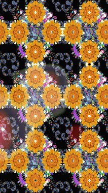 Küçük çaplı çiçeklerdeki basit şirin desenler. Tekstil veya kitap kapakları, imalat, duvar kağıtları, baskı, hediye paketi ve yapıştırma kitabı için çiçek eskizi geçmişi. Raster illüstrasyonu.