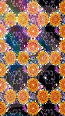 Çiçek deseni. Raster güzel kumaş deseni çiziyor. Renkli Bahar Teması eskiz kalıbı. Düz Çiçek Elementleri Tasarımı.