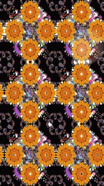 Küçük bir çiçekte eskiz deseni. Hoş bir çiçek geçmişi var. Güzel kumaş deseni. Raster illüstrasyonu.