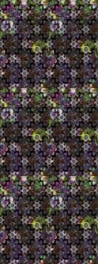 Siyah renkte zarif çiçek buketi suluboya. Düz Çiçek Elementleri Tasarımı. Raster illüstrasyonu. Renkli Bahar Teması çizim şablonu.