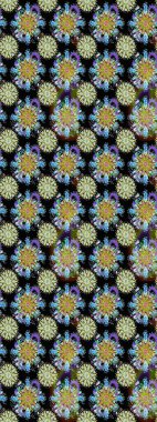 Raster illüstrasyonundaki çiçek desenli çizim. Renkli Bahar Teması eskiz kalıbı. Süslü kumaş deseni. Düz Çiçek Elementleri Tasarımı.