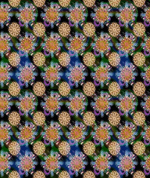 Şirin çiçekler. Çizgi çizimi kalıbı. Raster Moda kumaş deseni.