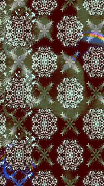 Çiçek buketleriyle klasik bir eskiz şekli. Raster illüstrasyonu. Kahverengi renklerde.