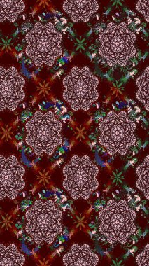 Suluboya çizim kalıbı. Çiçek izi. Suluboya tarzında kahverengi renkte çiçekler.